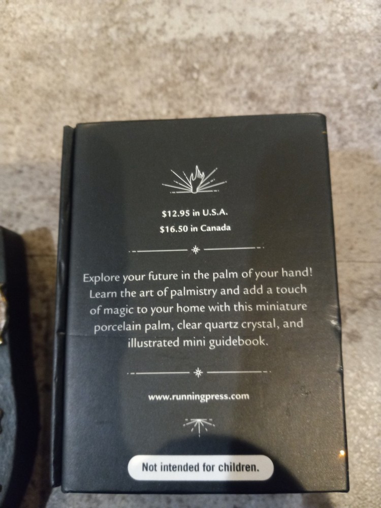 Palmistry, Tiny Box And Decorative Hand, Black And Brass