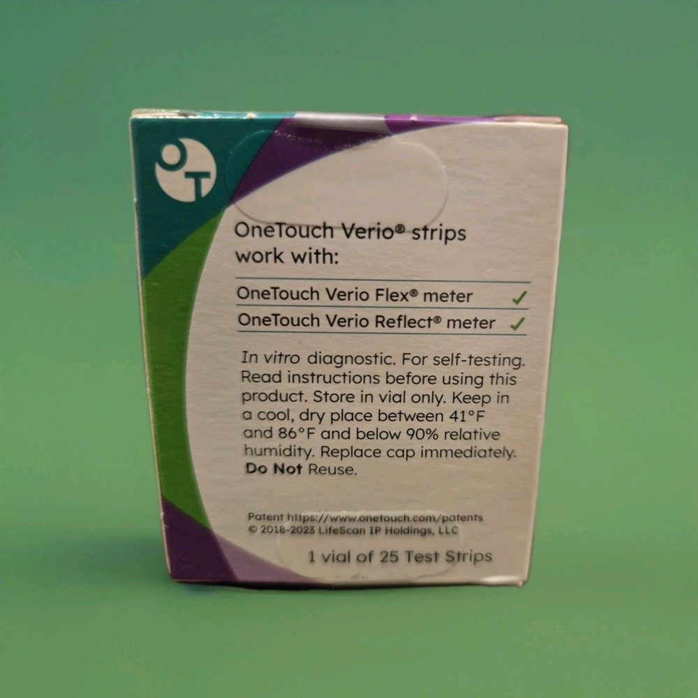 One Touch Verio 25 Test Strips• Expiration 07/31/2026