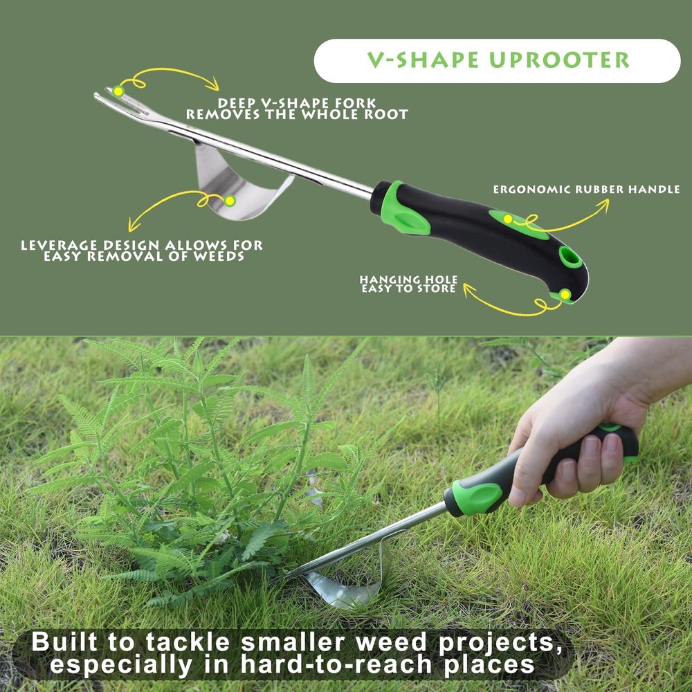 Weed Puller Tool 3pcs, 2026 New Portable Weeder Tool, Weeding Tool with Stain...