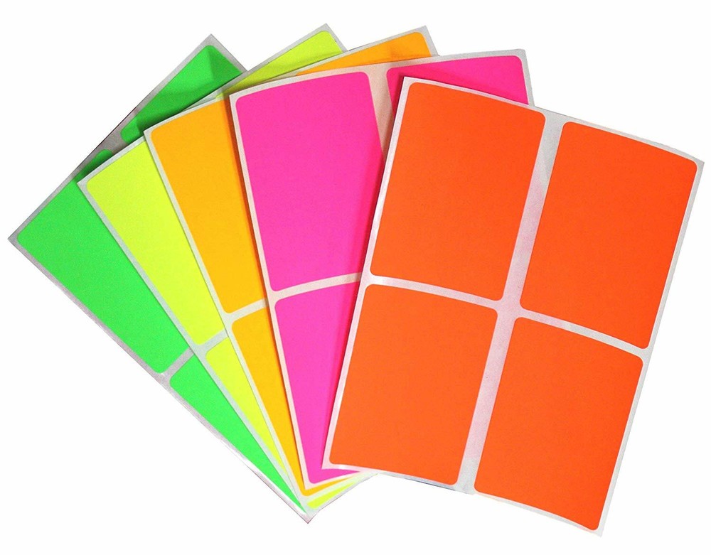 Rectangular Stickers for Color Coding 3 x 2 Inch Organizing Art Labels 40 Pack