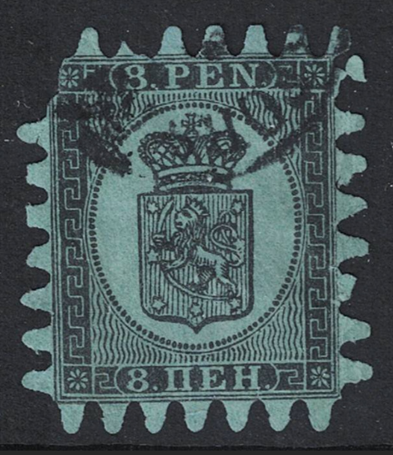 Finland SC# 7 Used / 1 Missing Tooth / Pinhole Size Thins (2) - S29518