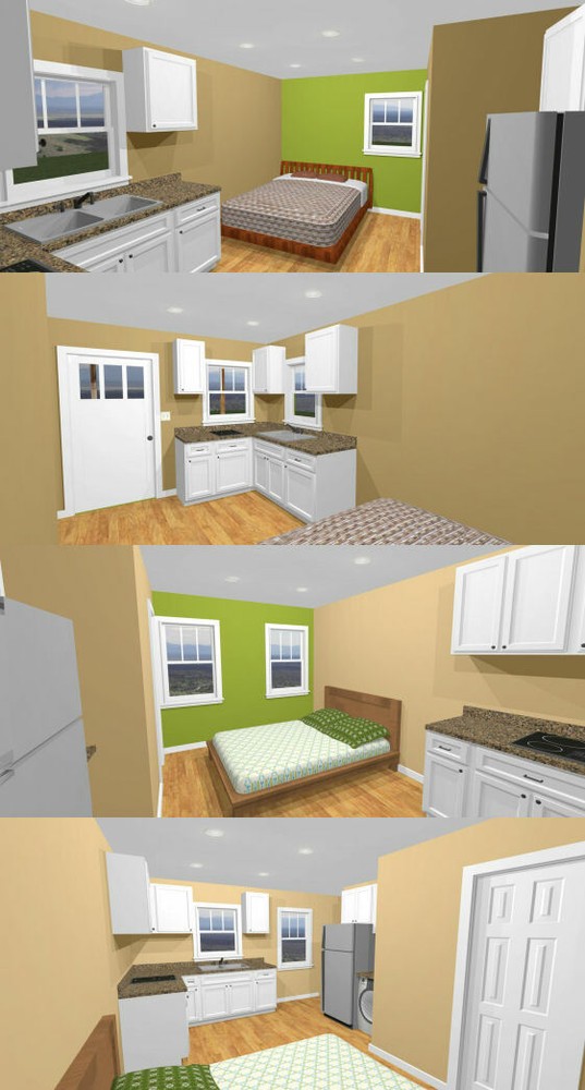 16x16 Tiny Duplex -- 441 sq ft -- PDF Floor Plan -- Model 23C