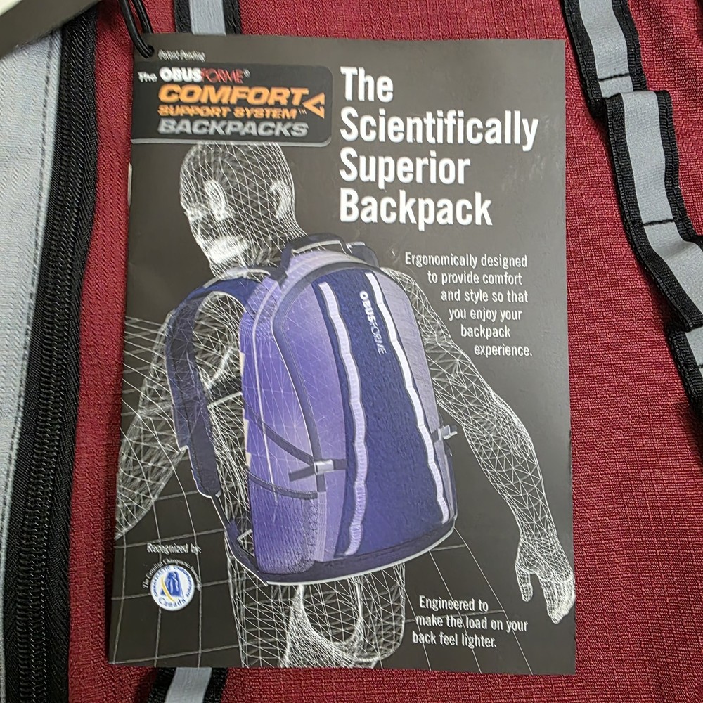 Obus Forme Backpack Kola II Red Black Ergonomic Hiking