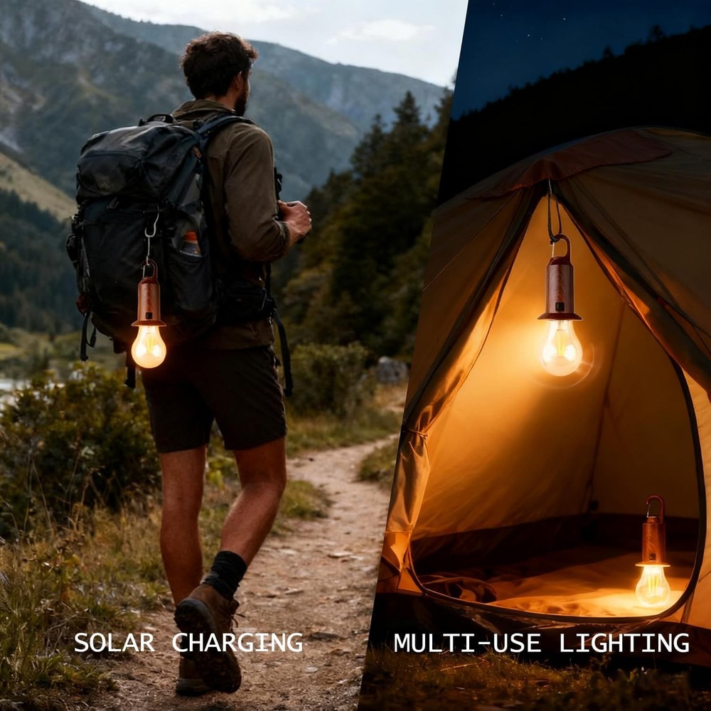 Portable Solar Camping Light USB Rechargeable LED Lantern for Emergency