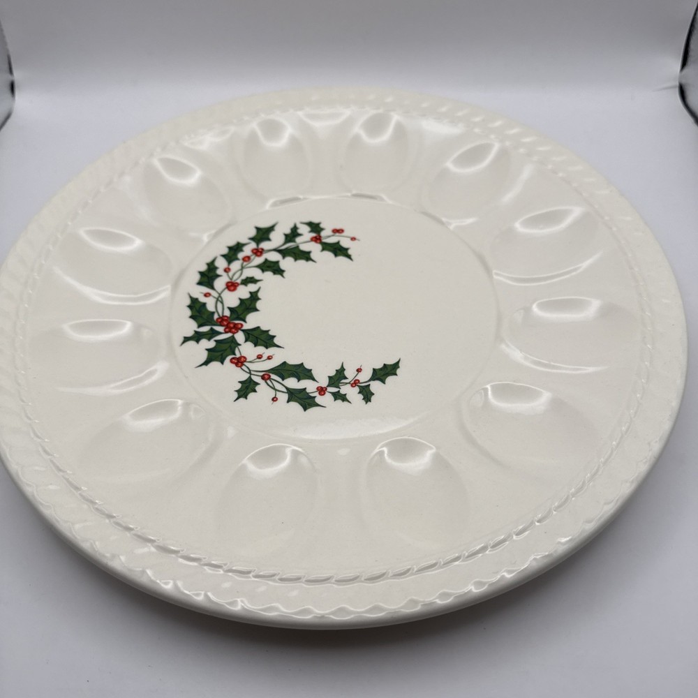 Royal China vintage Holly Deviled Egg Plate