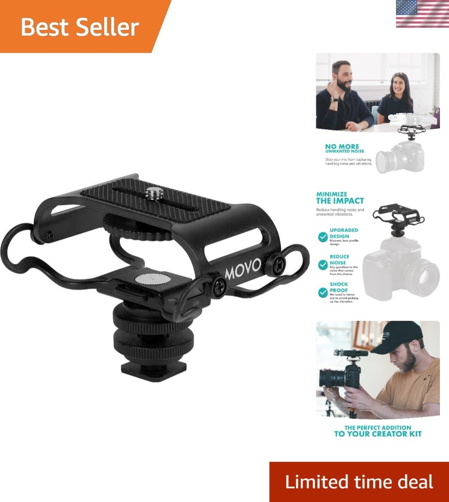 Universal Microphone Shock Mount for Zoom & Tascam Recorders - Compact Black