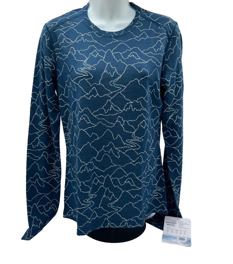 $110 Terramar Woolskins Women’s Merino Base Layer Top - Wave Range- Large -New