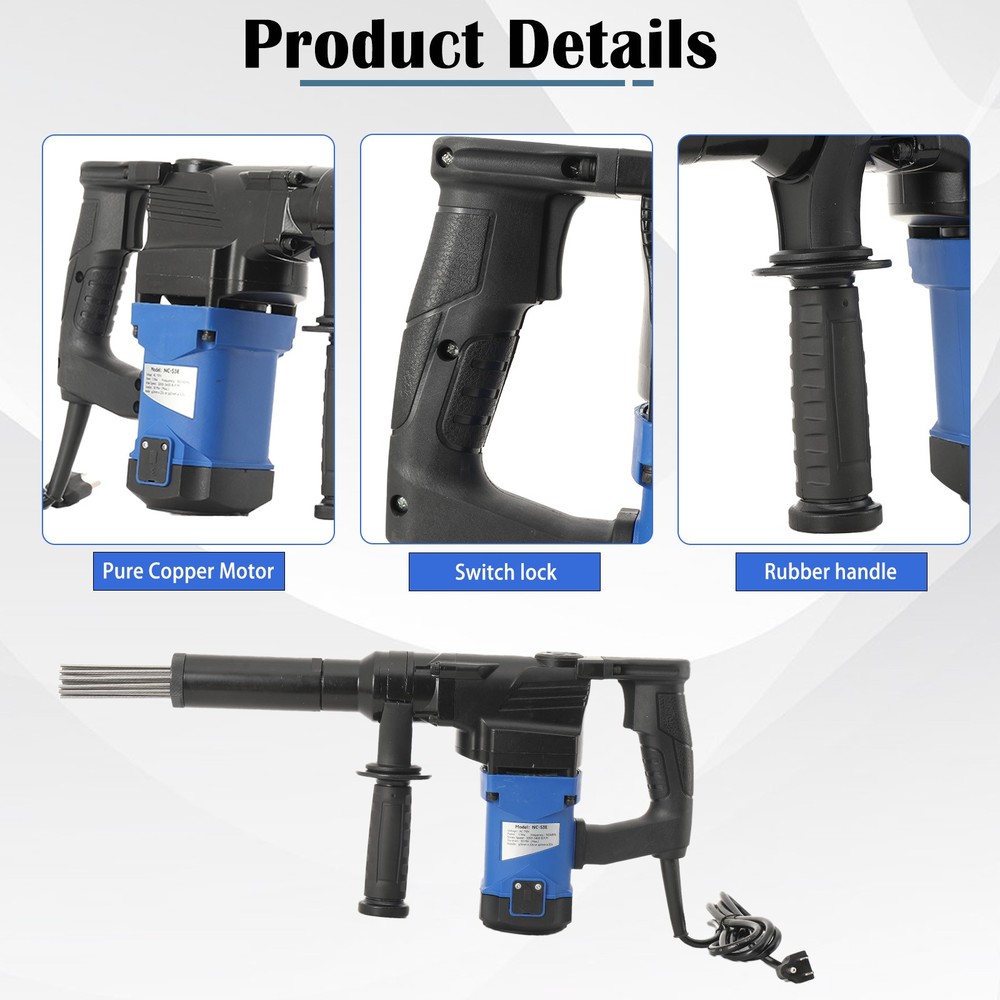 AC110V Electric Needle Scaler Needle Derusting Gun Marine Rust Removal Tool US