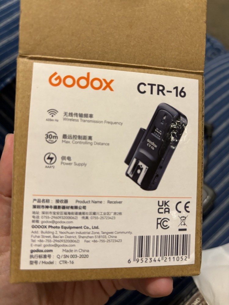 US Godox CTR-16 Wireless Studio Flash Receiver for Universal Hot Shoe Camera