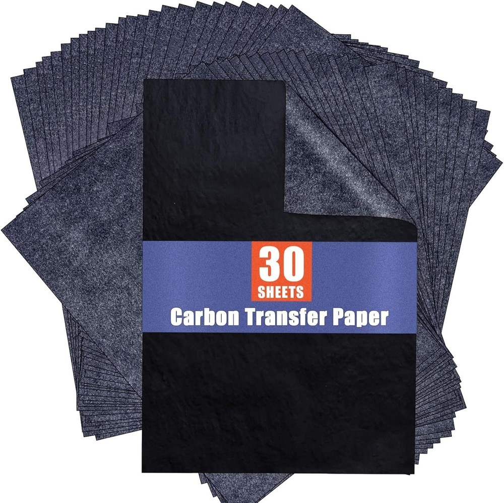 Versatile 30 Pack Black Graphite Transfer Paper & Stylus for Precise Tracing