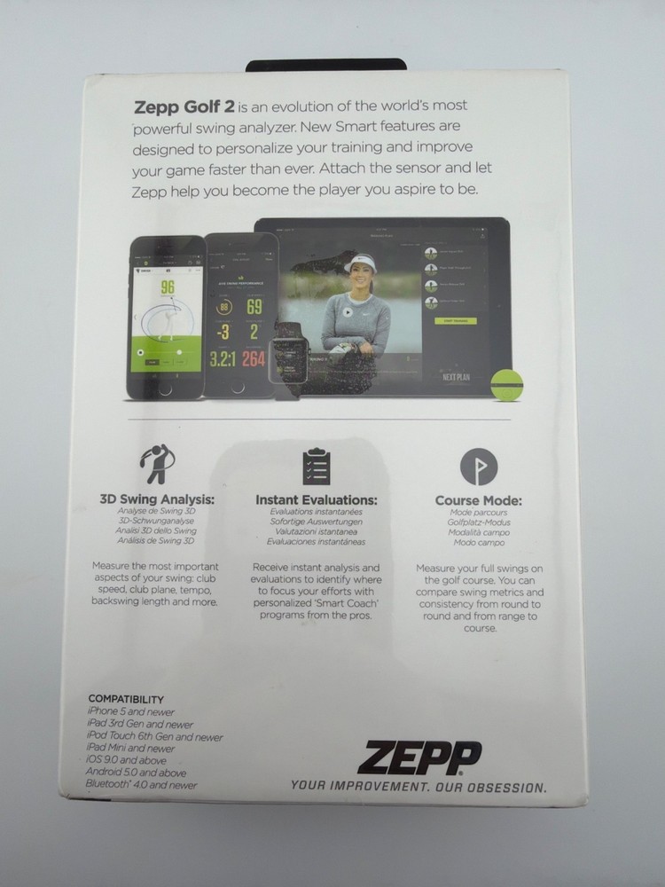 Zepp Golf 2 Swing Analyzer w/ Sensor Glove Mount & Charger For Enhanced Training