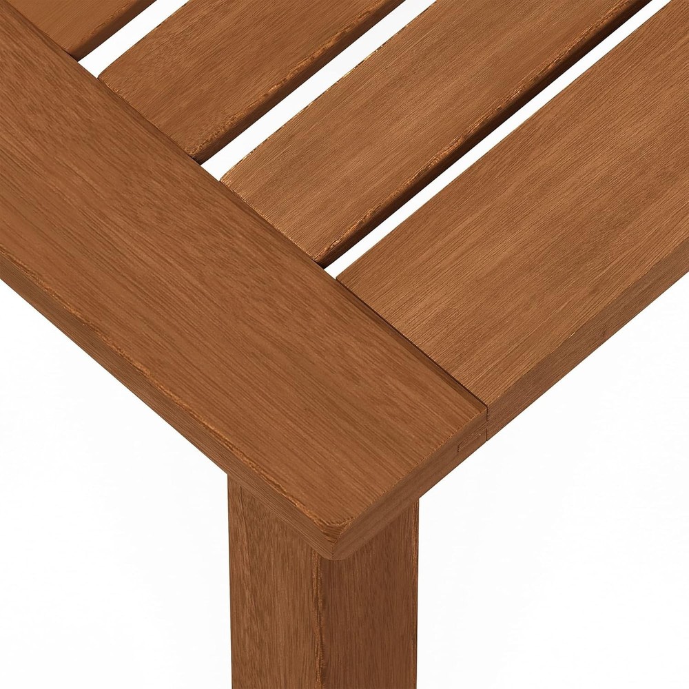 Durable Teak-Finished Square Outdoor End Table - Compact & Stylish Design