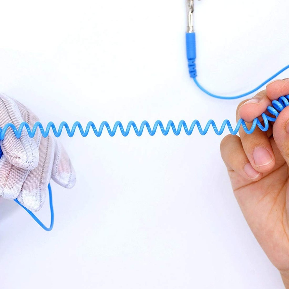 Blue Adjustable Antistatic Wrist Strap - Essential for Electronics Professionals