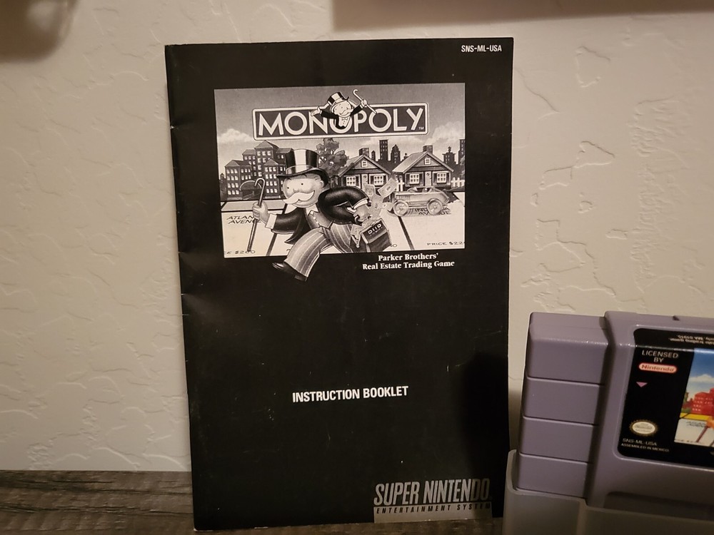 SNES monopoly With Manual