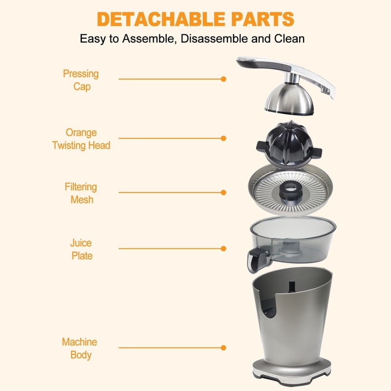 Electric Citrus Juicer, Automatic Orange Juicer Machine & Lemon Squeezer