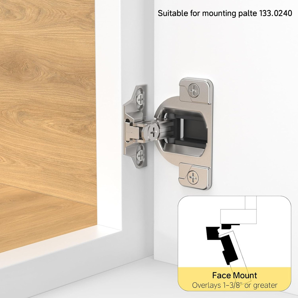 Replacement for Blum 110 Degree Compact 33 Screw on Hinge, Self Closing, 4-Pack