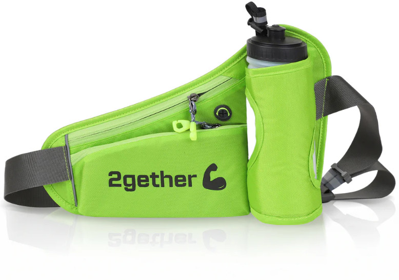 Running Hydration Belt Waist Secure Adjustable Bottle Holder (Included)