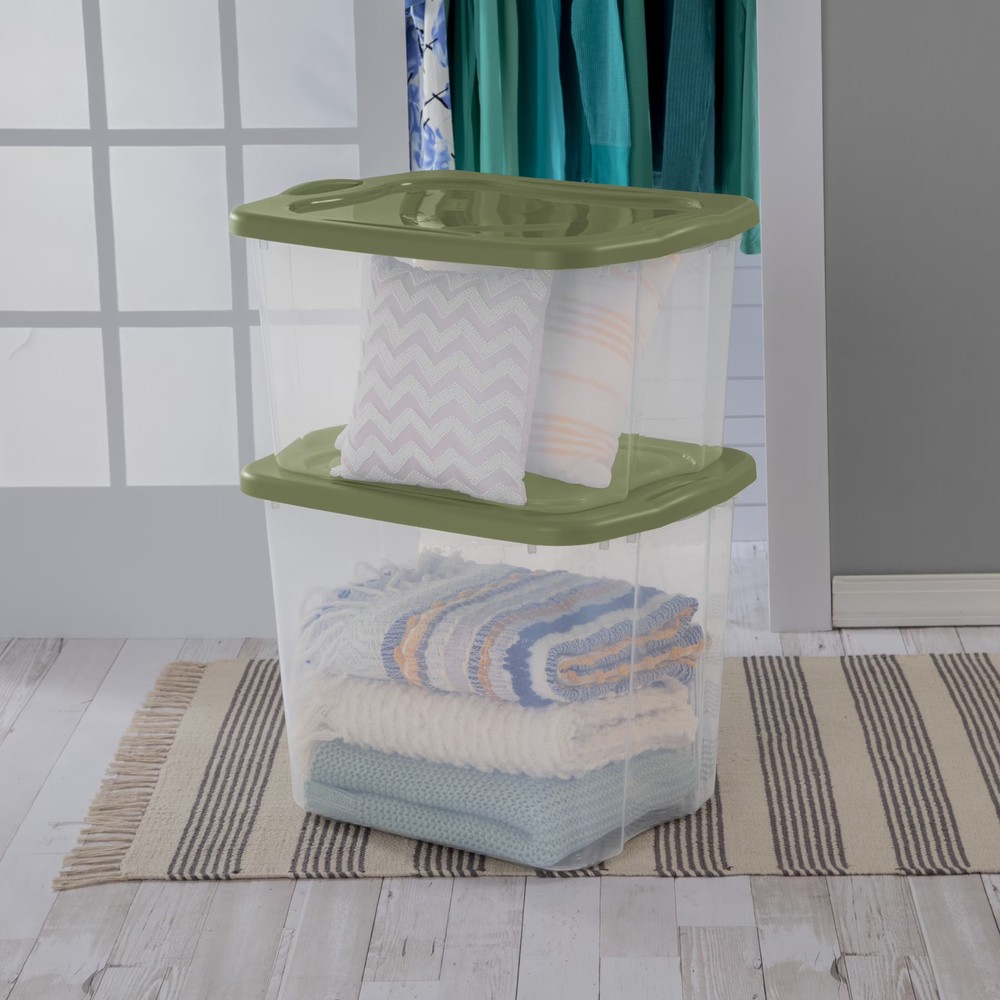 Sterilite EZ Carry 70 Quart Large Storage Bin, Clear Plastic Storage Container