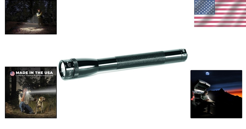 MagLite Mini Incandescent Flashlight AAA Compact Water-Resistant Black