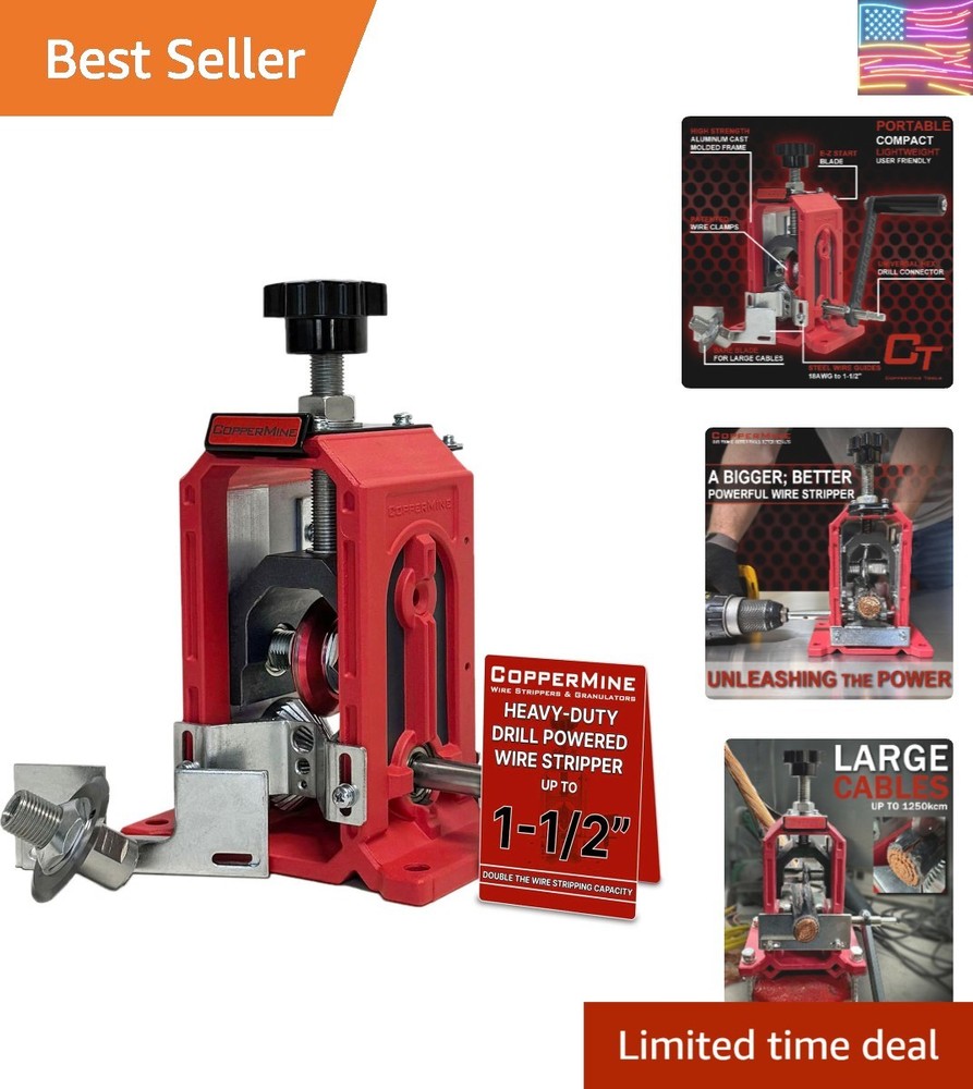 Manual Wire Stripping Machine – High-Capacity Copper Wire Stripper Hand Crank...