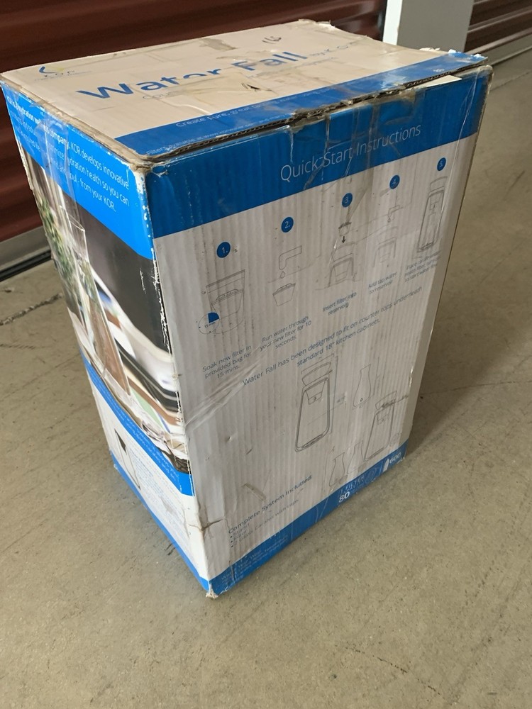 KOR Water Fall Countertop Water Filtration System Carbon 80 Gal Plastic Glass
