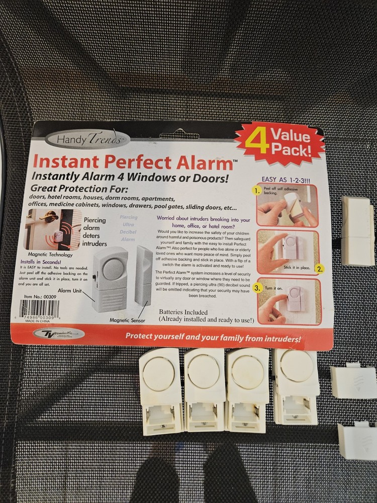 Instant Alarm 4 Count Value Pack for Doors Windows Home Security Used