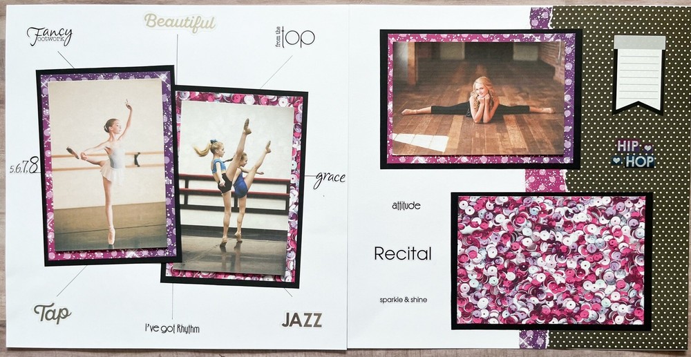 Dance Scrapbook Layout, Dance Scrapbook Pages, Dance Premade Pages