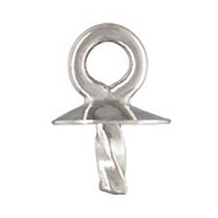 4 pcs 14K White Gold 3mm Pearl Cup & Peg Drop