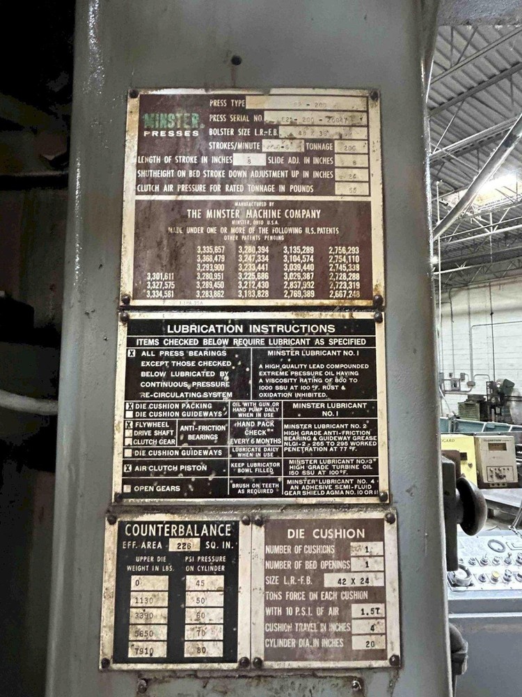 200 TON MINSTER SSDC PRESS