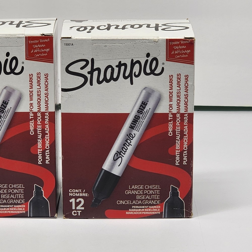 Sharpie - King Size Permanent Markers Chisel Tip Black - 48 Pack