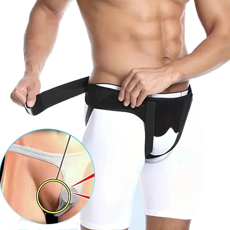 Hernia Support Belt for Men Truss for Inguinal with 2 Removable Compression Pads