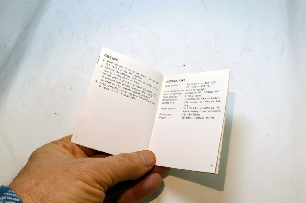 Starblitz 16M flash Instructions Operating Guide Manual