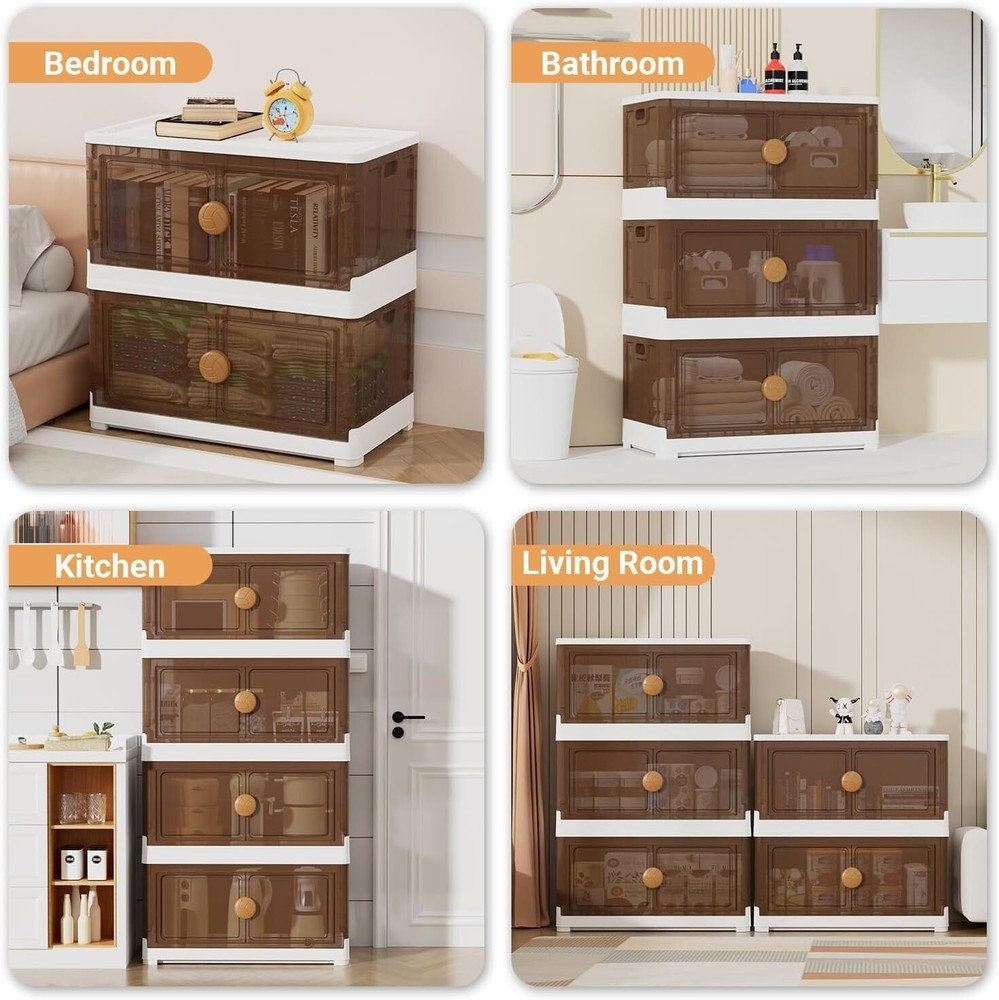 Extra Lager Stackable Storage Bins with Lids, Closet Organizer Storage 432QT