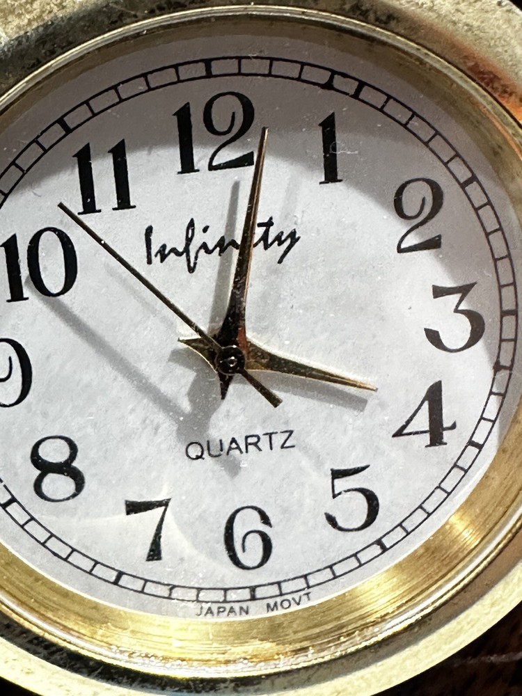 OBSIDIAN BROWN & BLACK NATURAL STONE QUARTZ DESK CLOCK