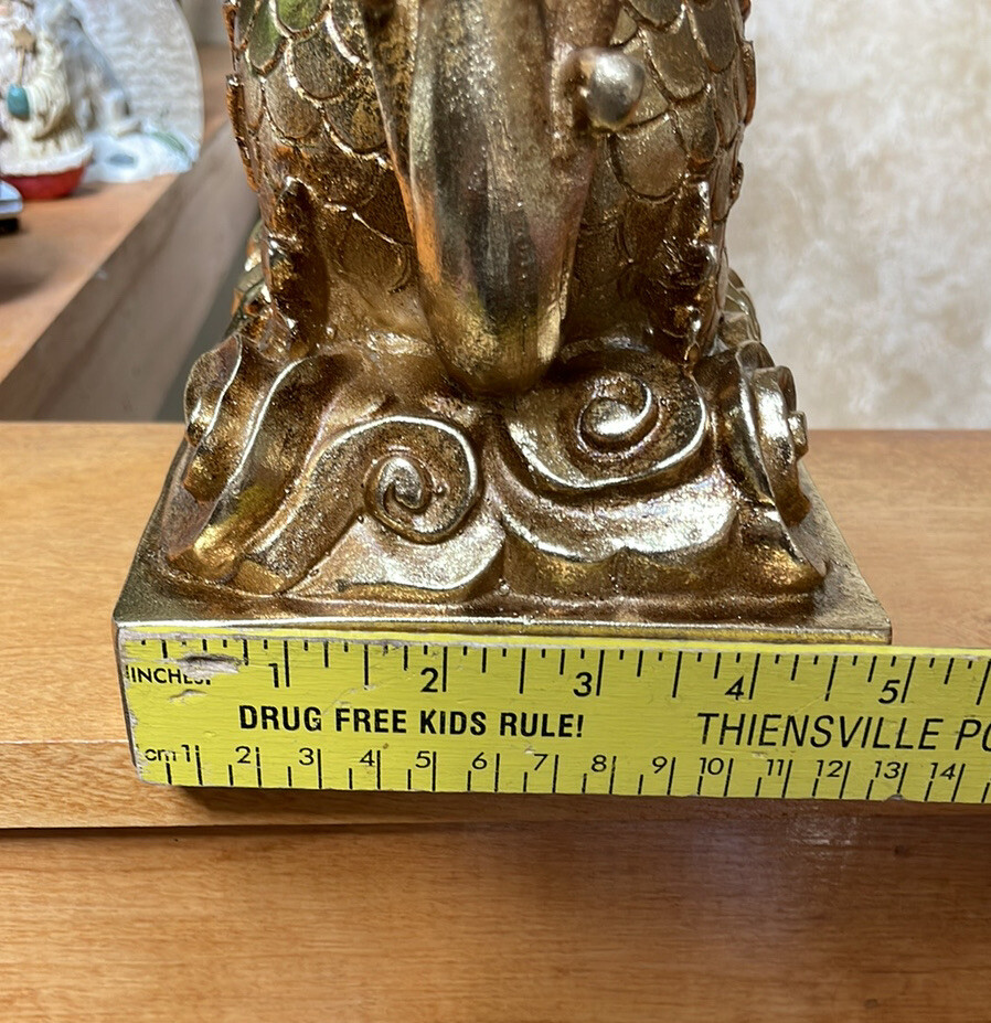 Gold Tone Winged Dragon Foo