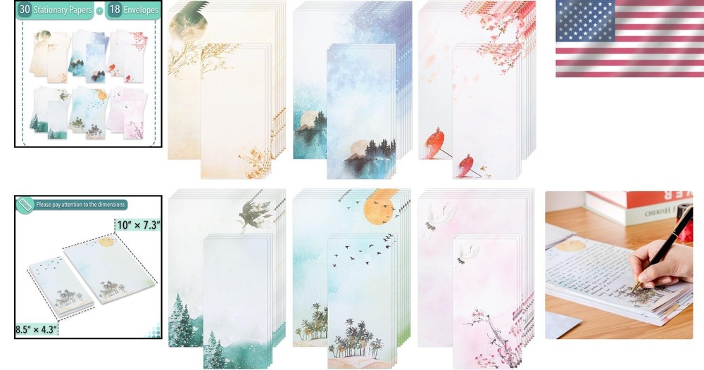 Personalized Touch: 30 Writing Papers & 18 Envelopes in Elegant Patterns