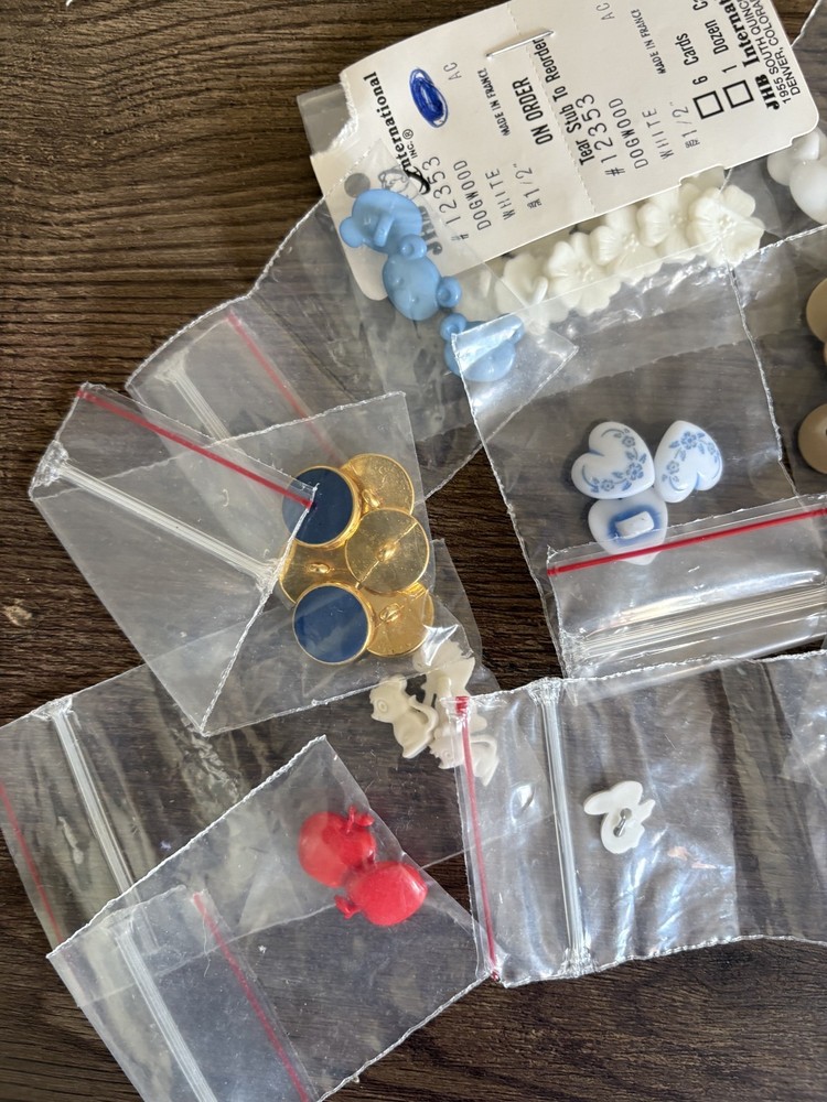 Plastic Buttons - Various 72 count 2 Hole 1/2" VINTAGE