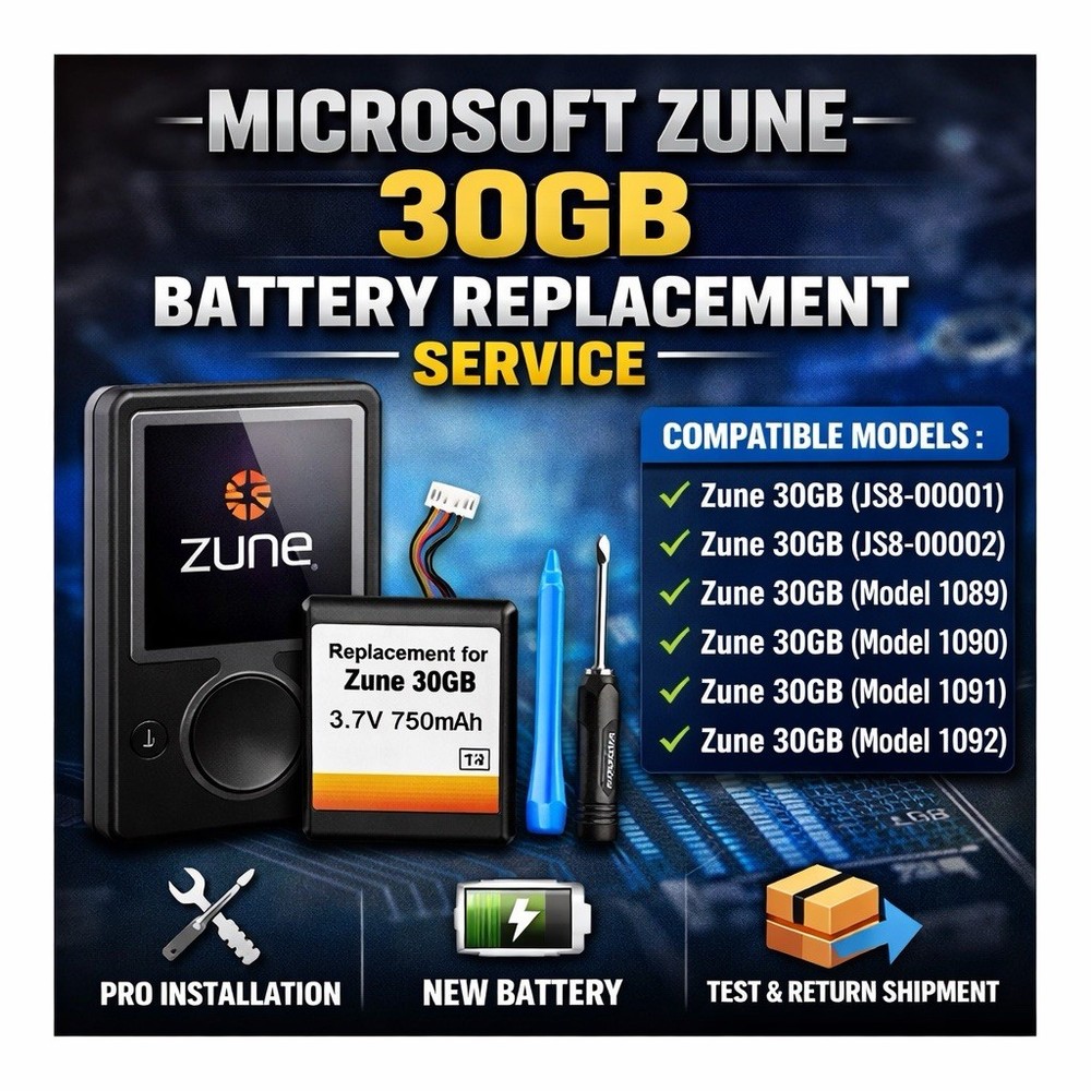 Microsoft Zune 30GB Battery Replacement Service