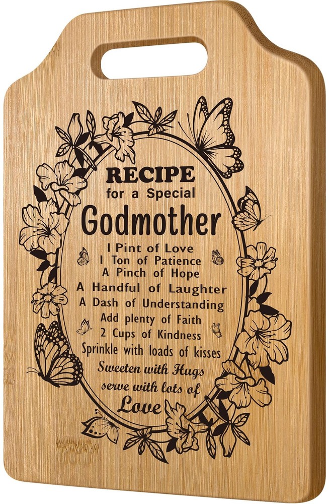Godmother Gift Cutting Board Engraved Wood Kitchen Decor Proposal Present