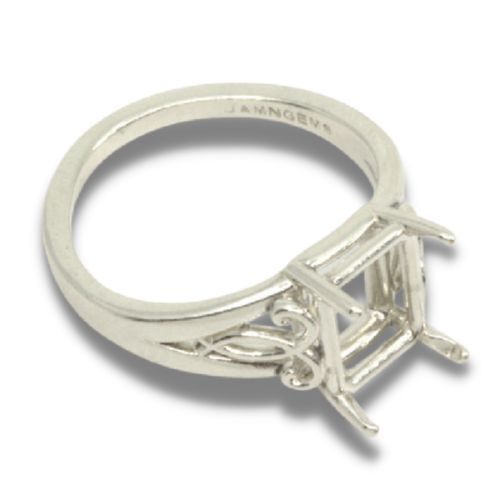 Emerald Artisan Scroll Pre-notched Ring Mounting