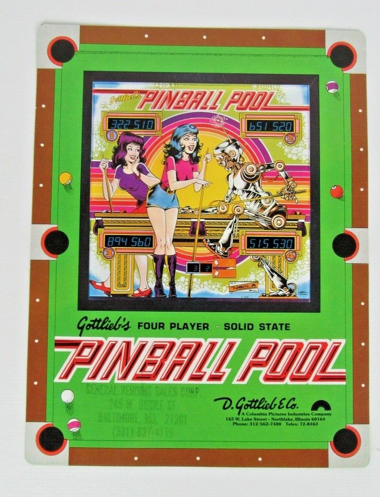 Gottlieb Pinball Pool Advertising Flyer