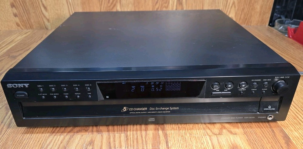 Vintage 2006 Sony CDP-CE375 5 Disc Changer CD Player Tested Working Condition