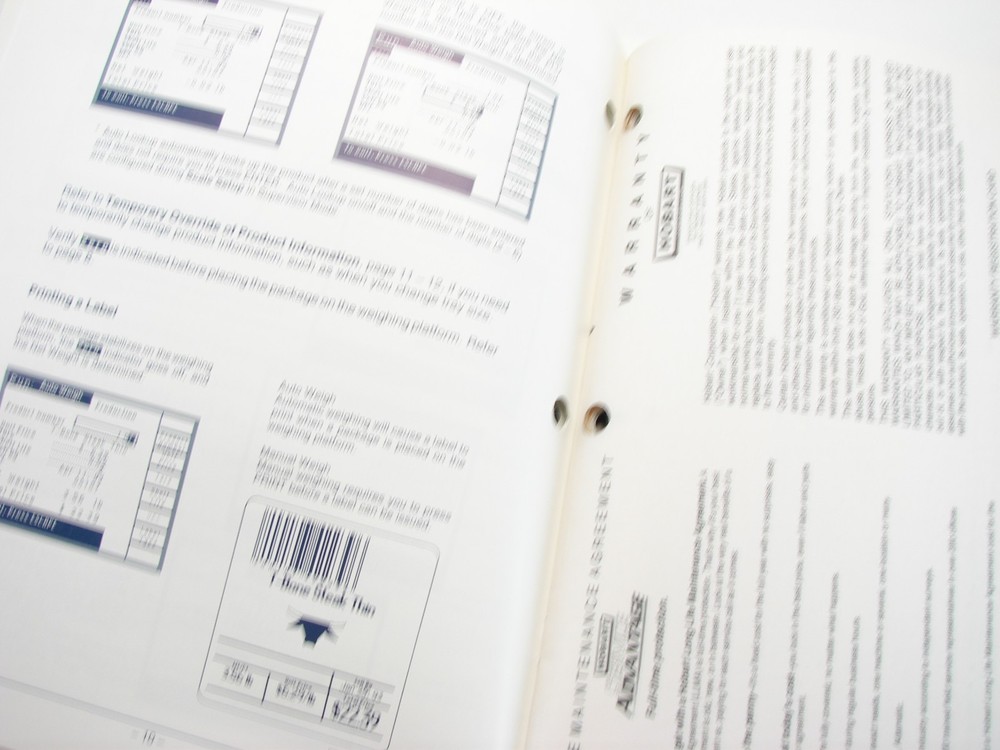 Hobart Ultima 2000 Scale Printer System Service, Operator, Supervisor Manuals +