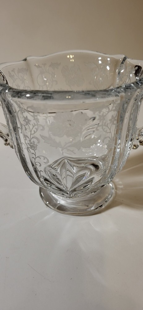 Fostoria "Chintz" etched open sugar bowl