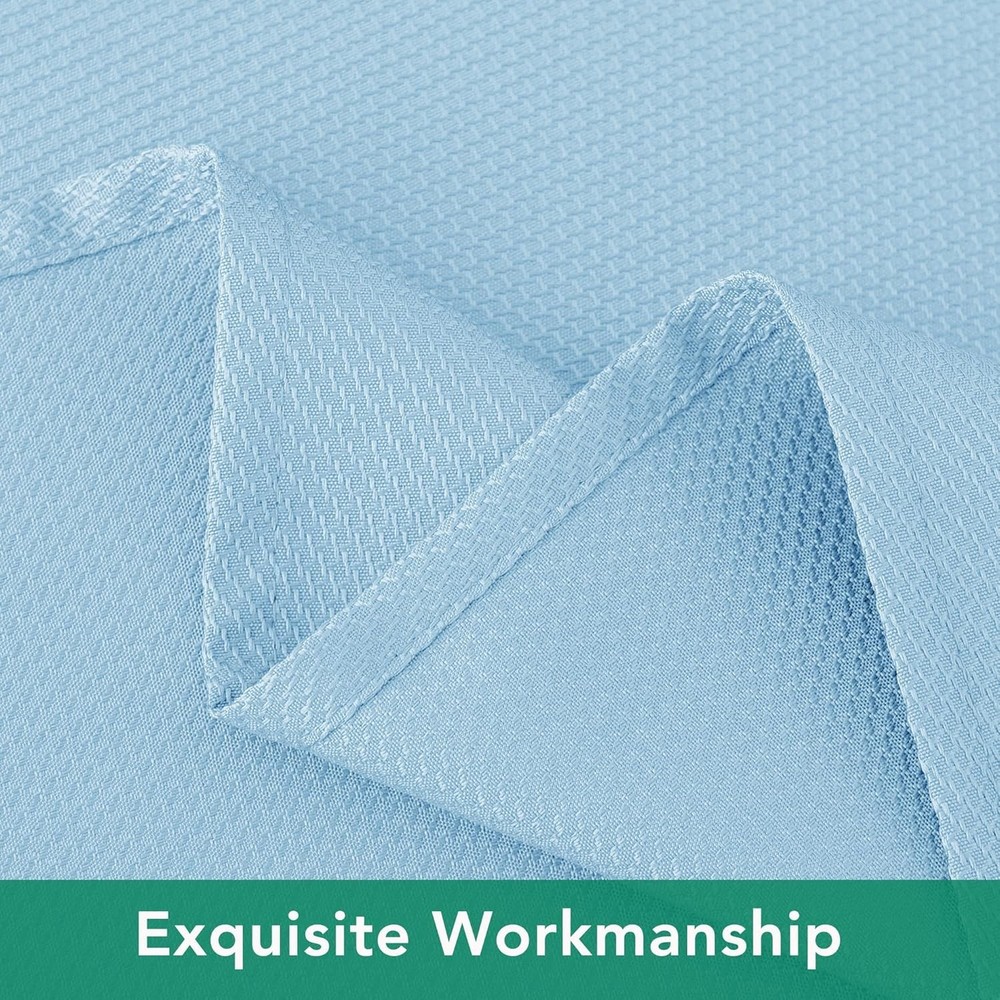Textured Fabric Tablecloths 60x84 Inches Rectangular, Light Blue Water Resist...
