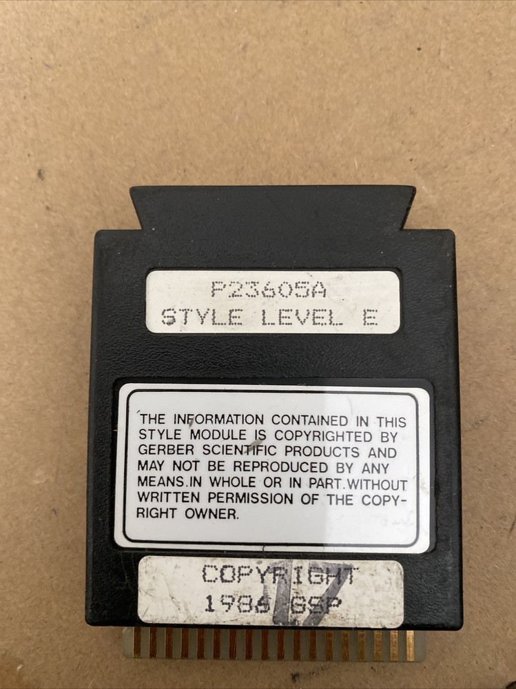 GSP GERBER SCIENTIFIC Style Module Style Level E (7c) 8C