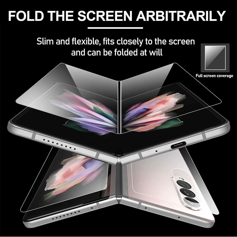For Samsung Z Fold 5/4/3 Case Slim HD Hydrogel Screen Protector Film Replacement