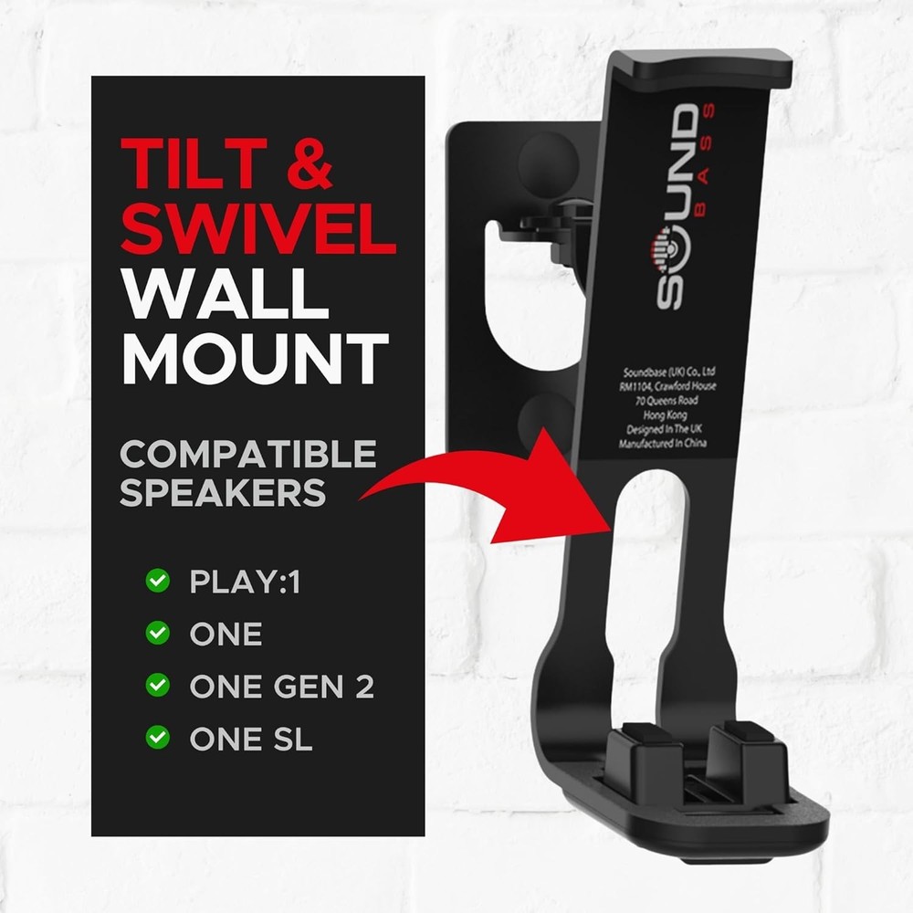Custom Designed Wall Mount for Sonos Speakers - Easy Installation - Twin Pack