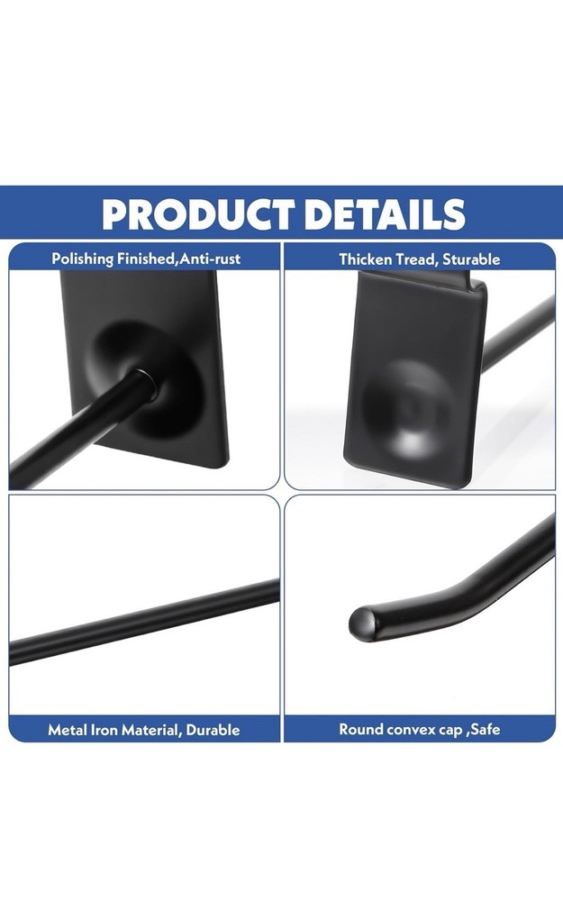 100 Pack Slatwall Hooks Panel Display Hooks Slat Board Peg Accessories New