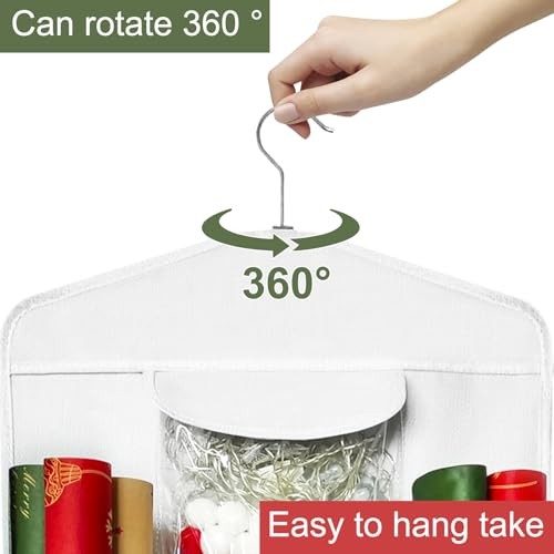 Hanging Gift Organizer Storage Bag, Gift Wrapping Organizer Storage, Black